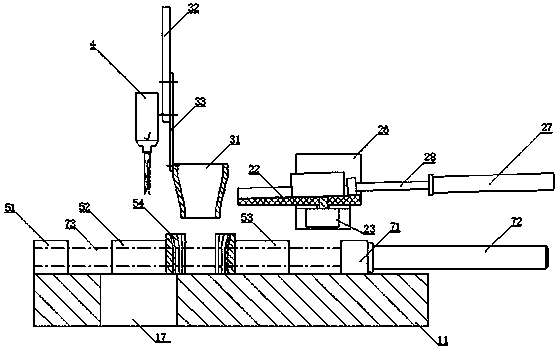 Production device for pipe pile die assembly accessories