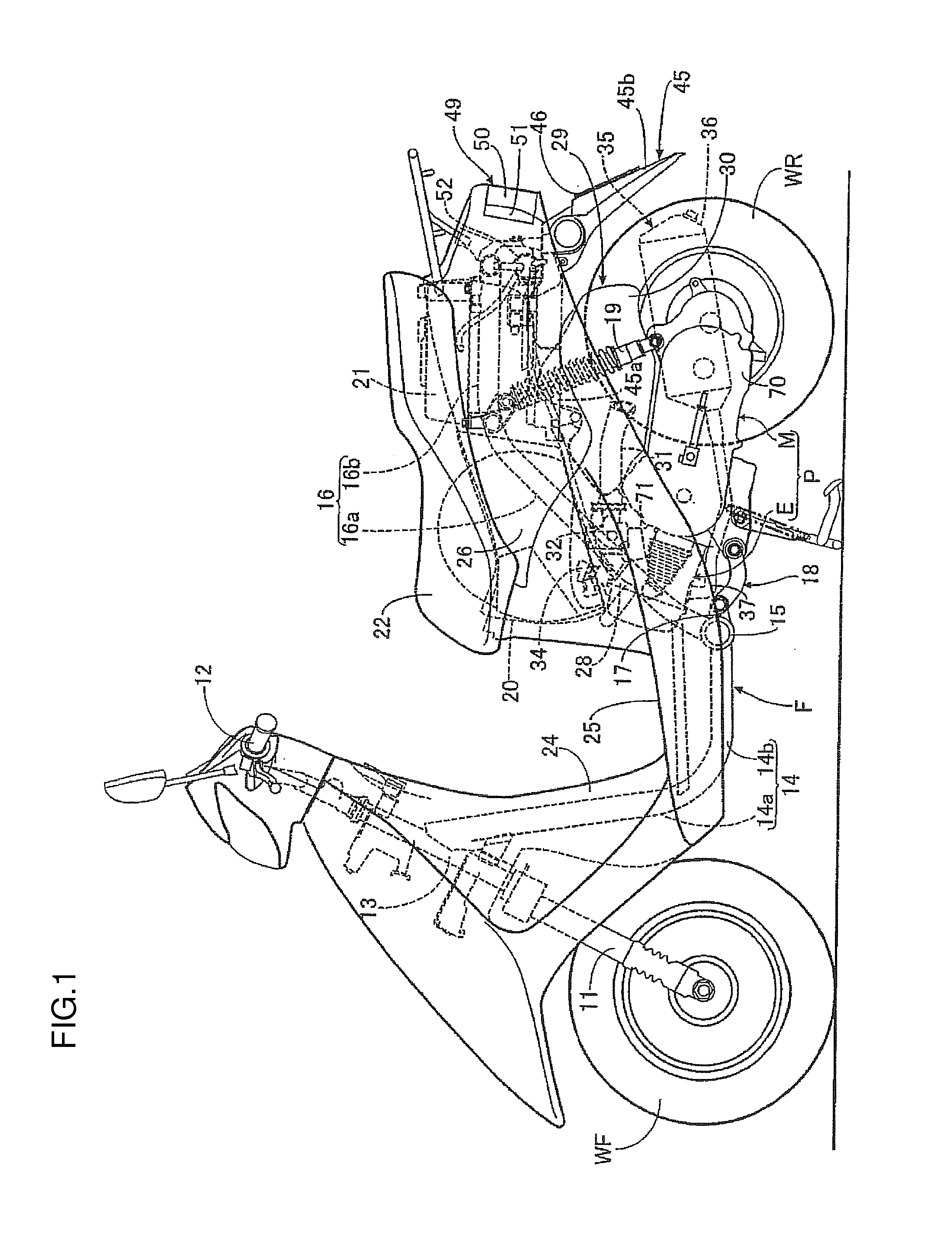 Canister mounting structure for motorcycle and motorcycle