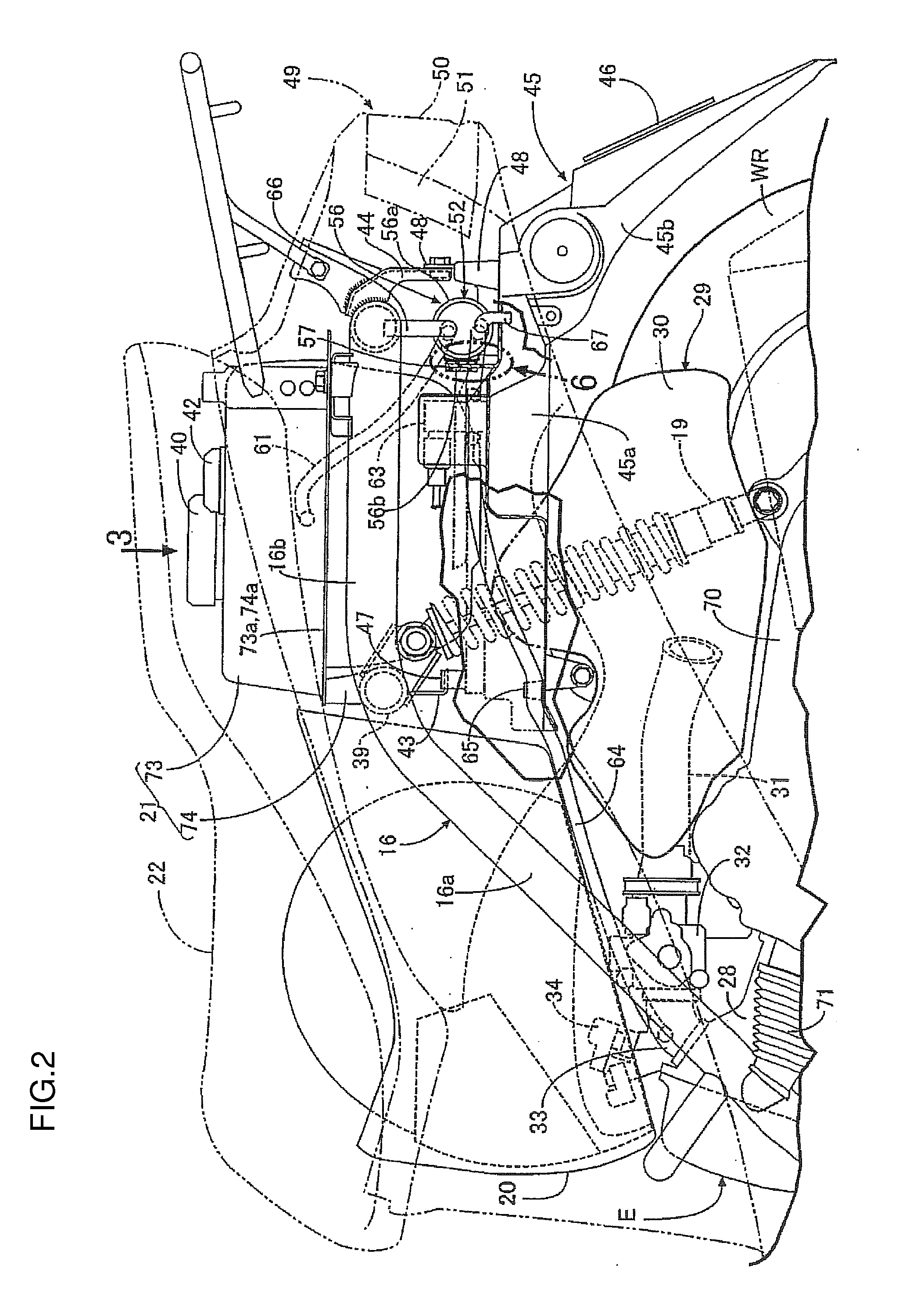 Canister mounting structure for motorcycle and motorcycle