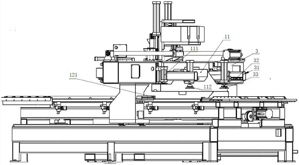 Marking and processing integrated device for cabinet door processing