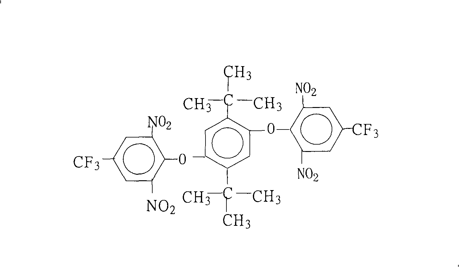 Method for preparing 1,4-bis(2,6-di-nitryl-4-trifluoromethyl phenoxy)-2,5 bi-utylbenzene