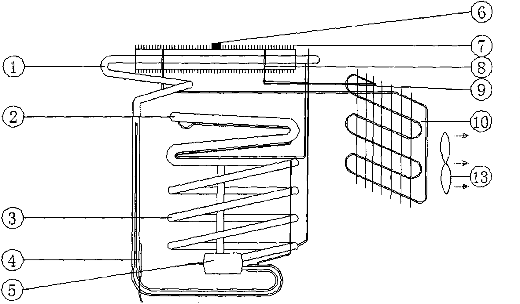 High-efficiency energy-saving absorbing type refrigerator by using heat conduction liquid heat-dissipation method