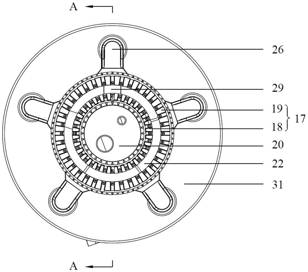 A gas stove burner