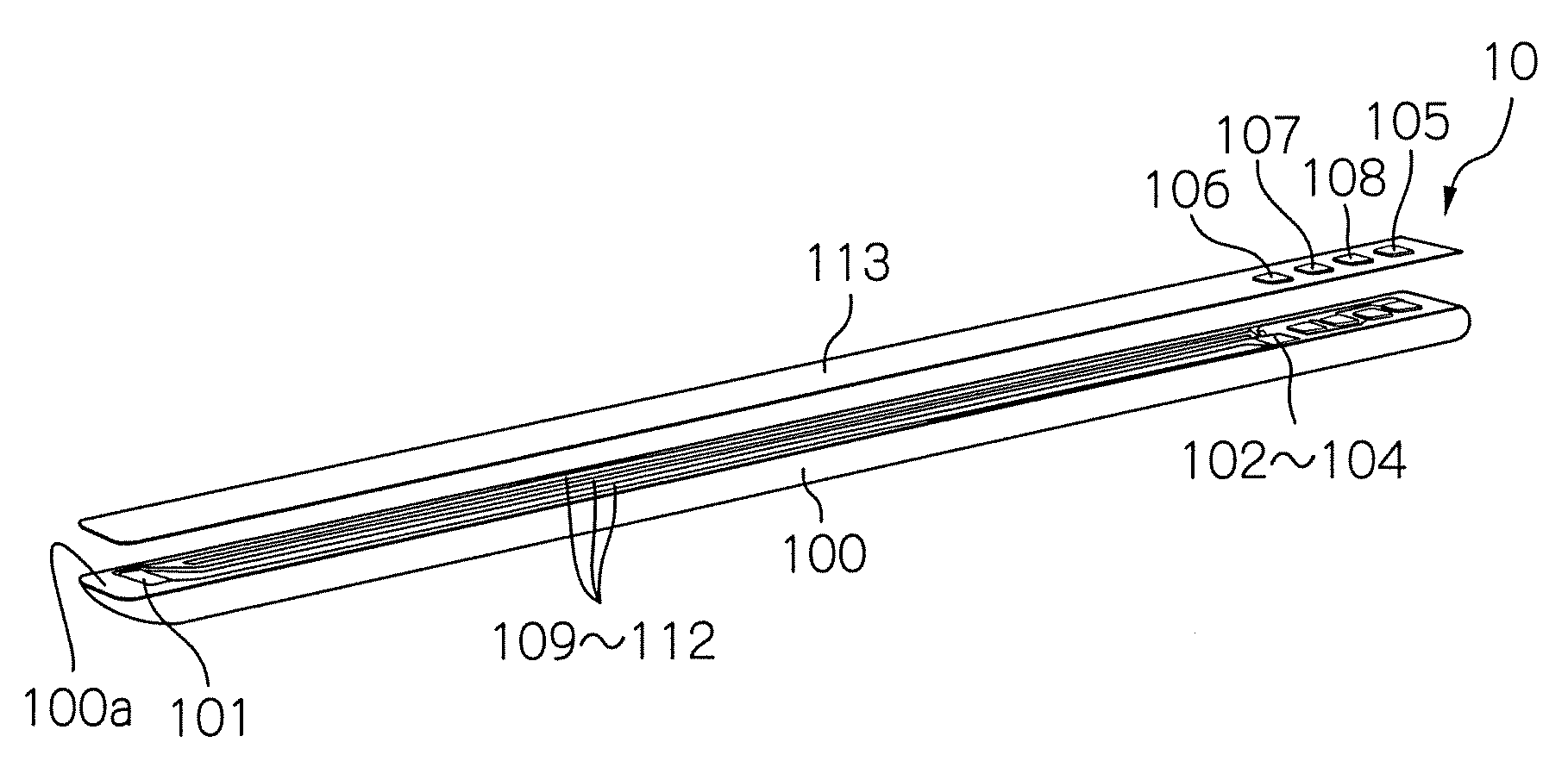 Magnetic sensor with needle-shaped detecting part