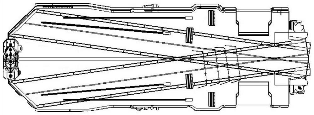 Deck layout structure of aircraft carrier