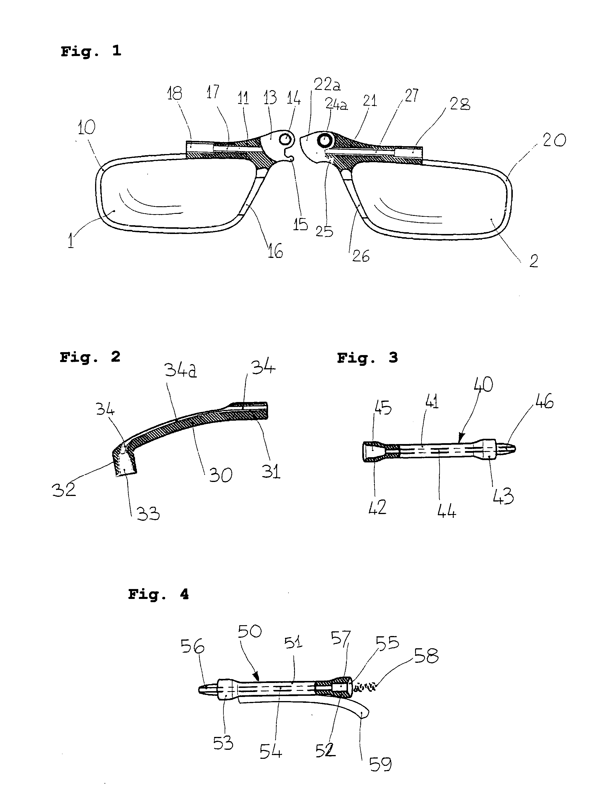 Articulated spectacle frames with wire assembled components