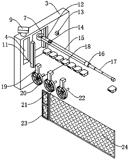 Riverway floating object interception automatic collecting and water level measuring device