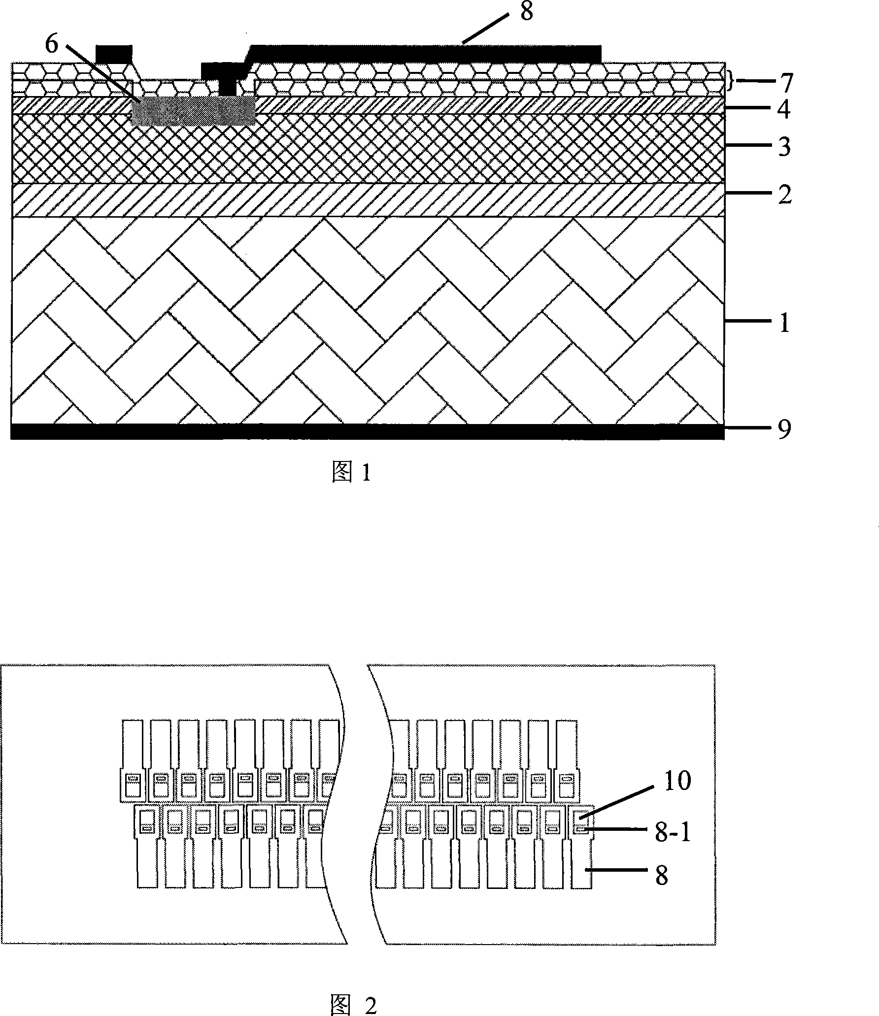 Plane indium and gallium infrared focusing plane detector and its making method