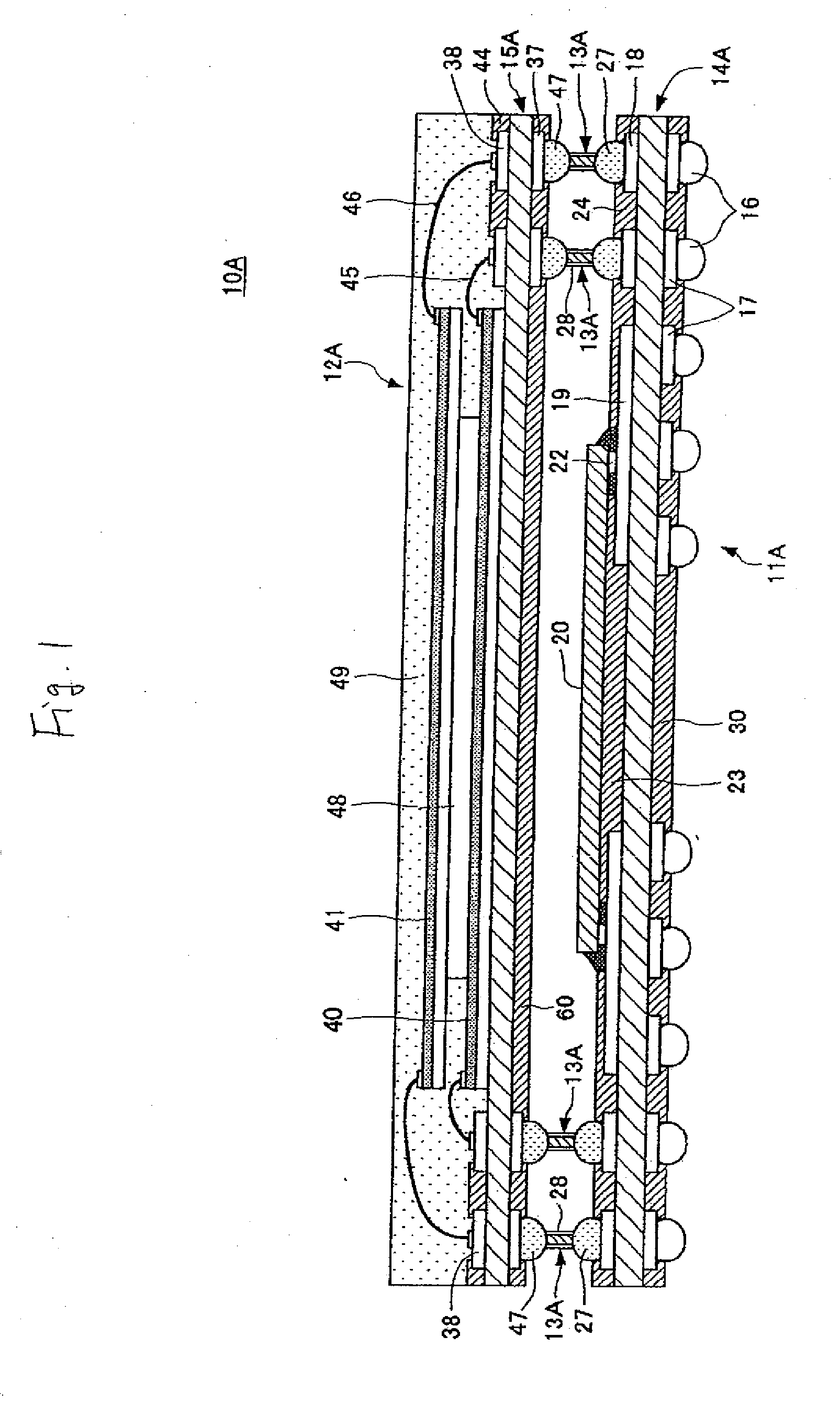 Stacked package and method for manufacturing the package