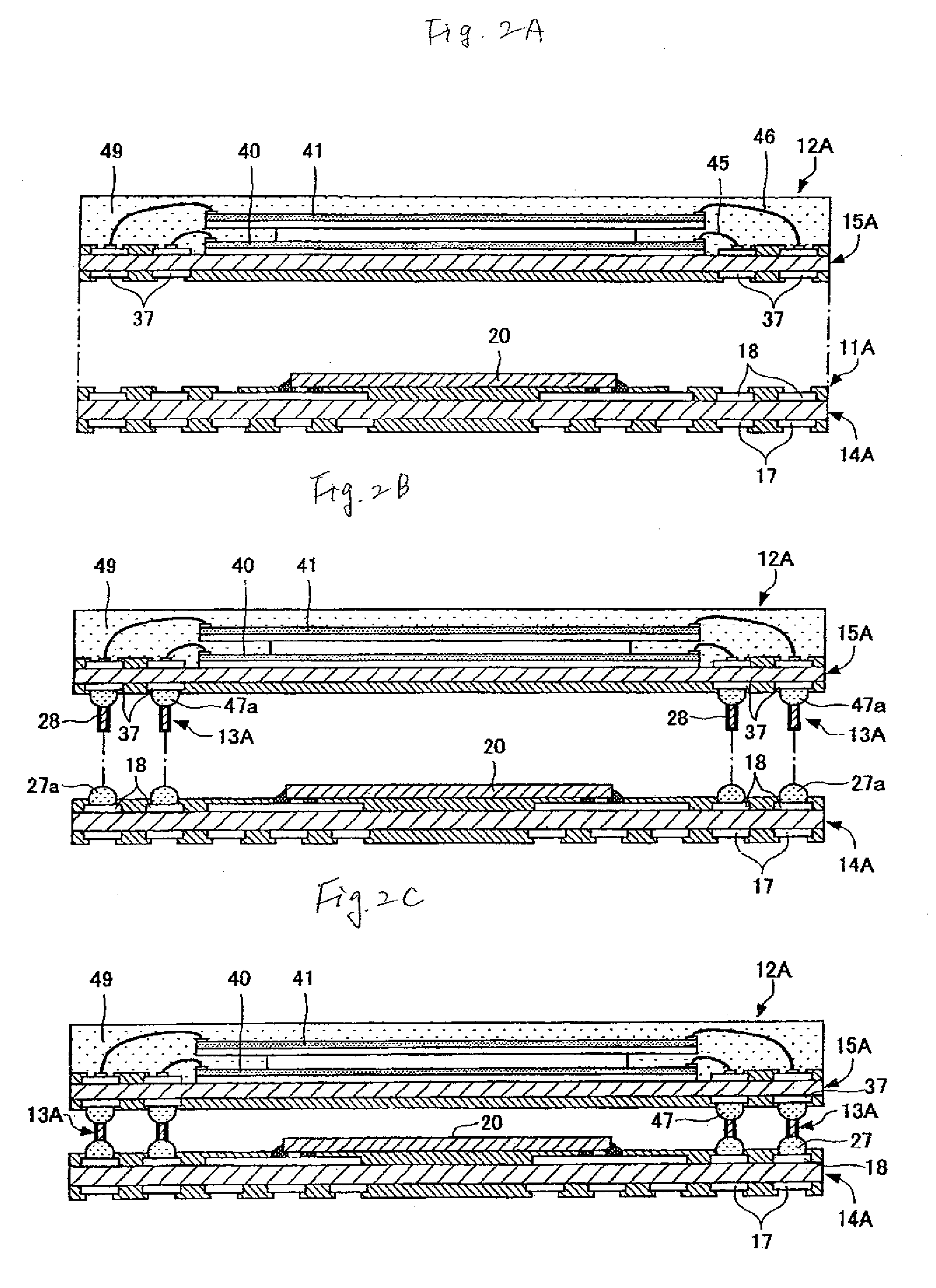 Stacked package and method for manufacturing the package