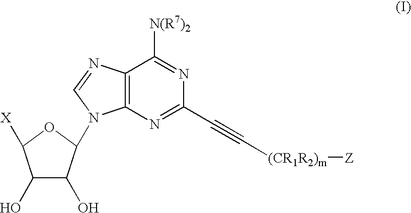 2-Polycyclic propynyl adenosine analogs having A2A agonist activity