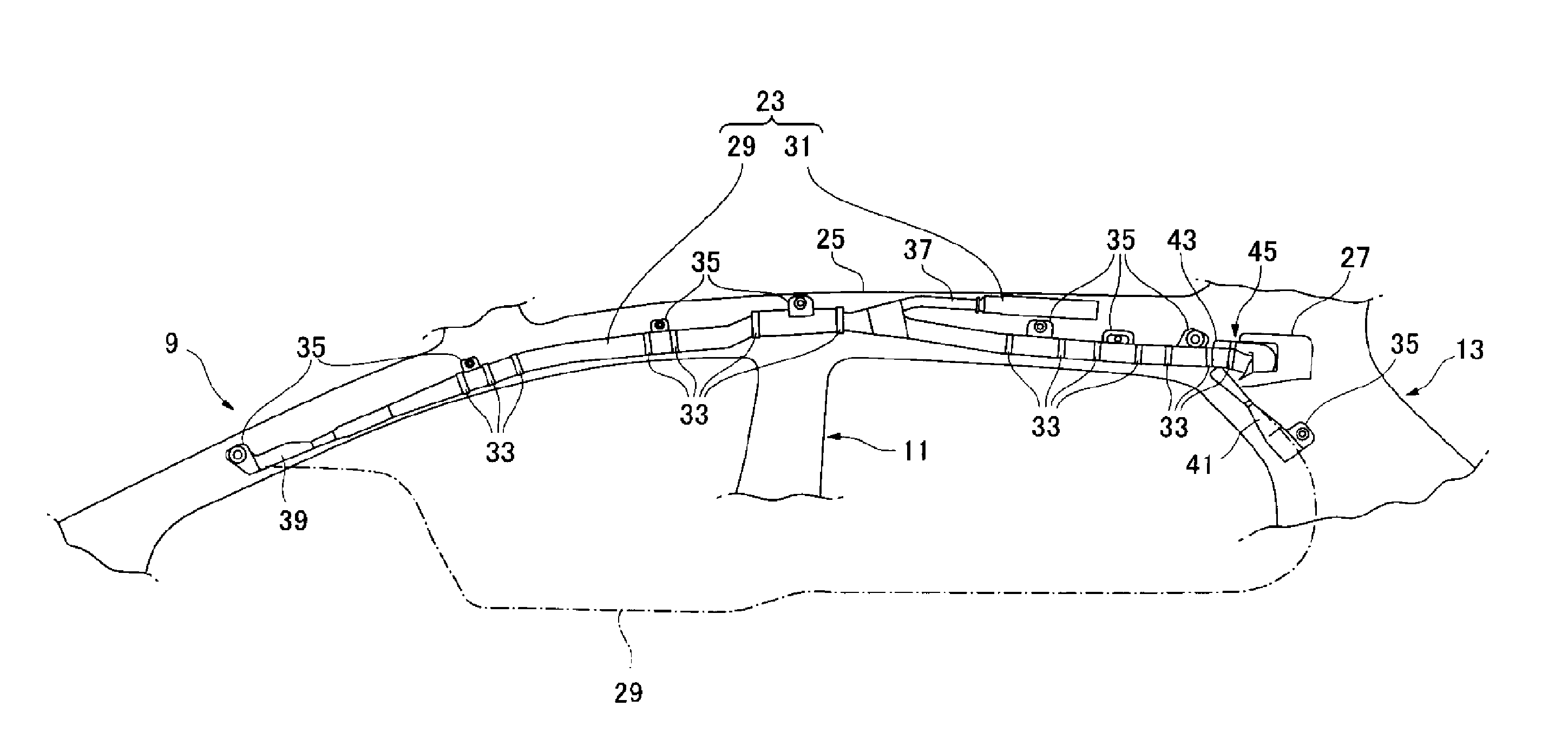 Interior structure of vehicle