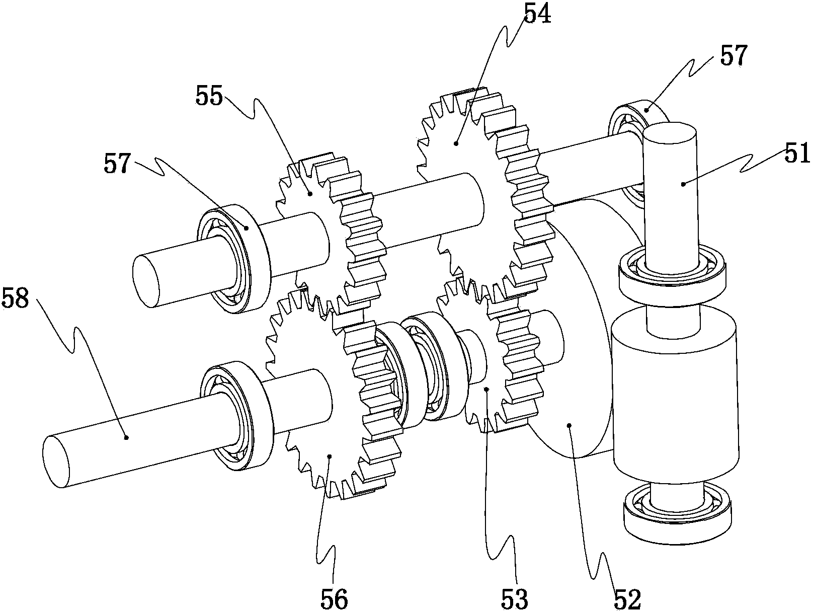 Reduction gear of vertical type circular sawing machine