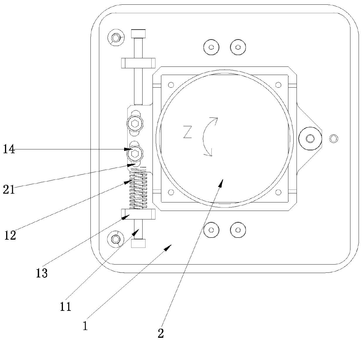 Rotary regulating mechanism