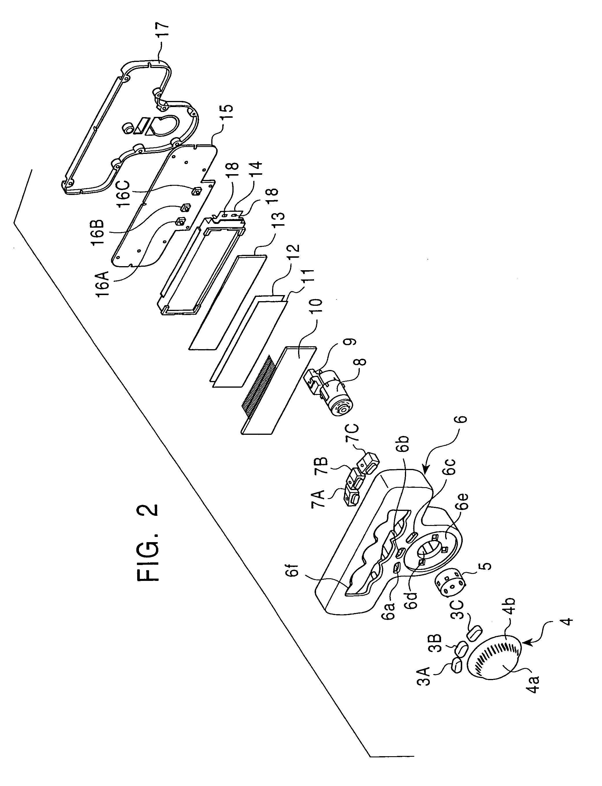 Setting device of a force feedback type