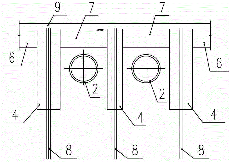 Excavation support structure and construction method of foundation pit excavation in shield tunnel near head well