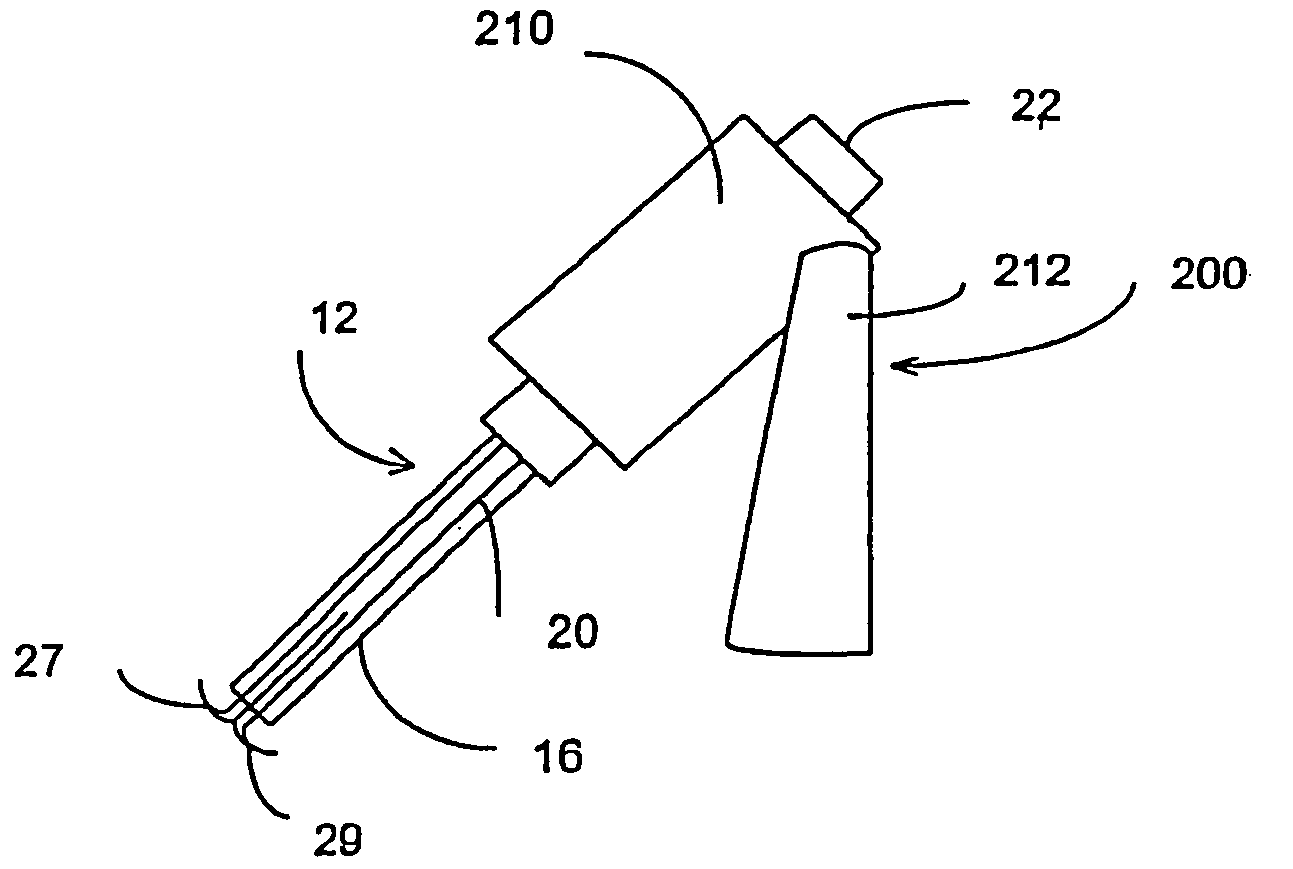 Manually advanceable radio frequency array with tactile feel