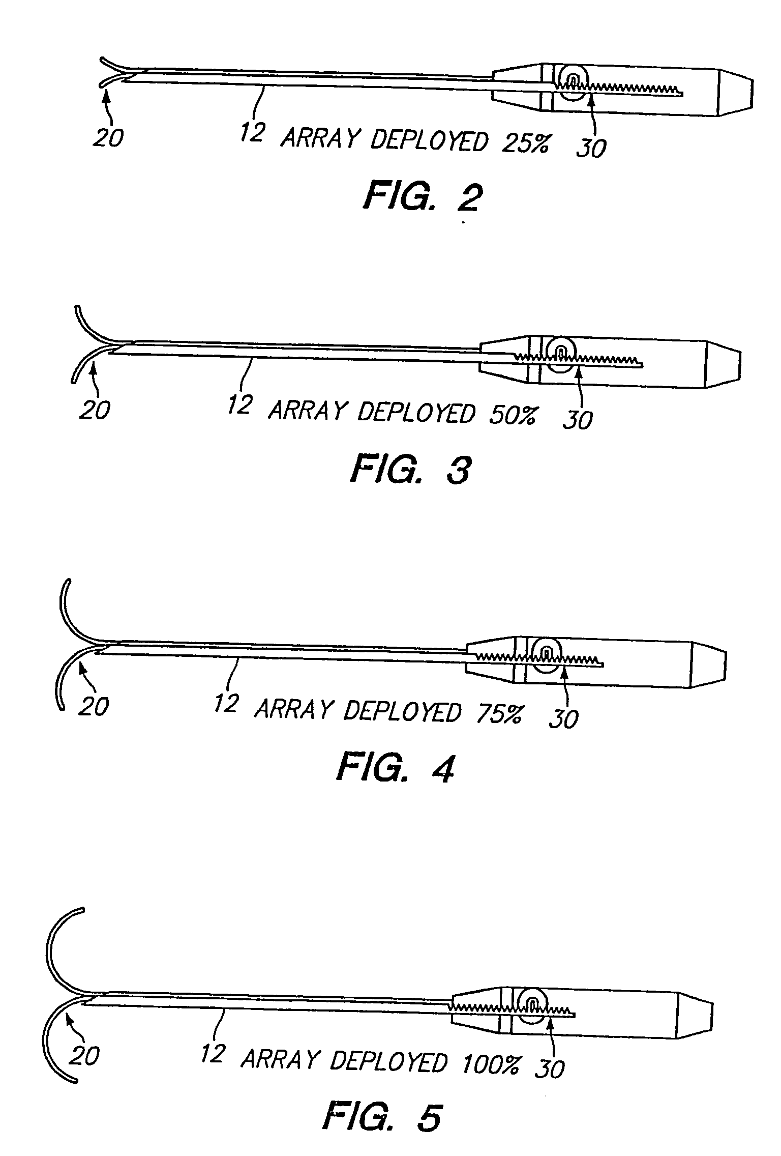 Manually advanceable radio frequency array with tactile feel