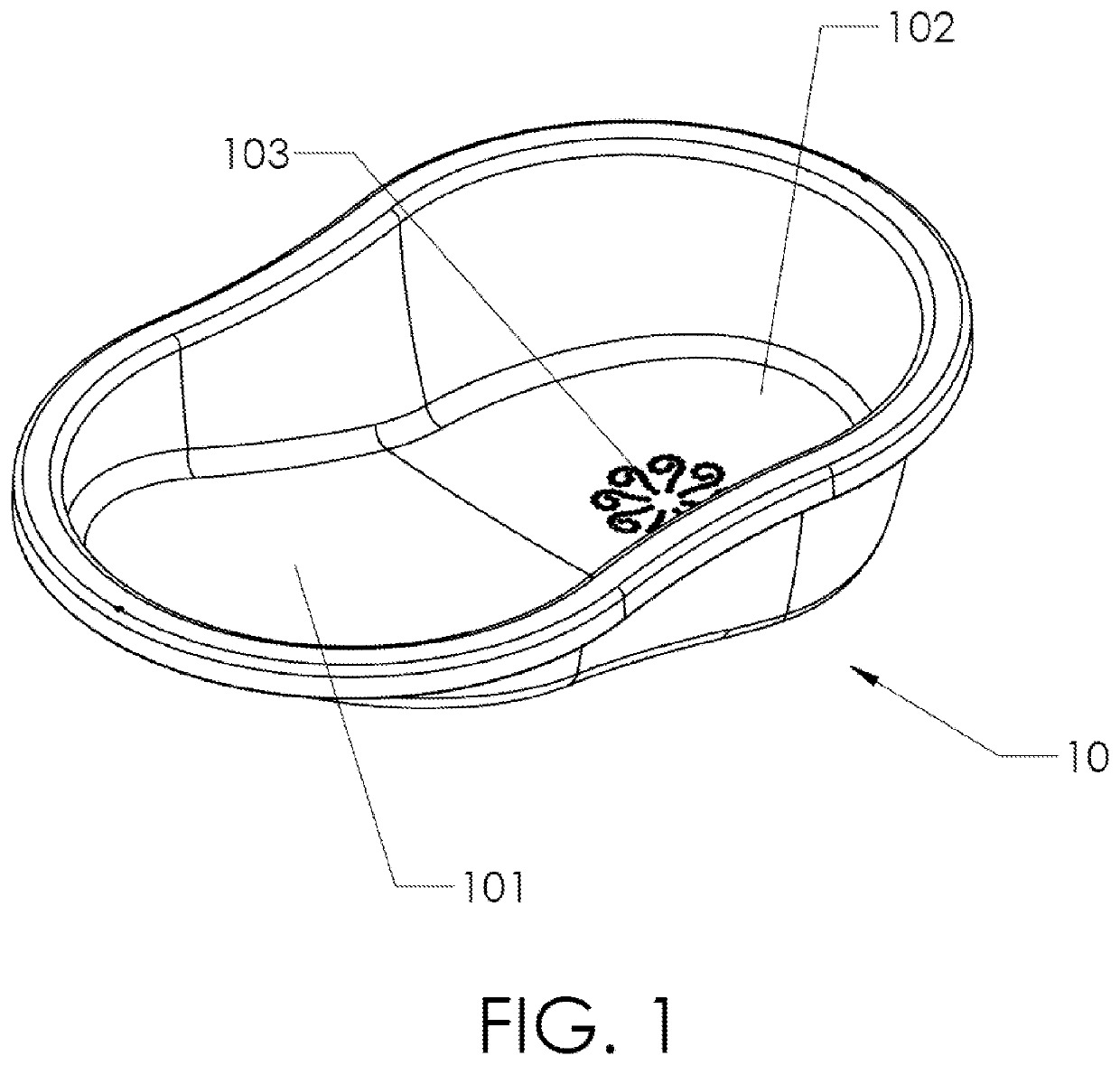 Device for bathing older babies allowing the freedom of appropriate movements