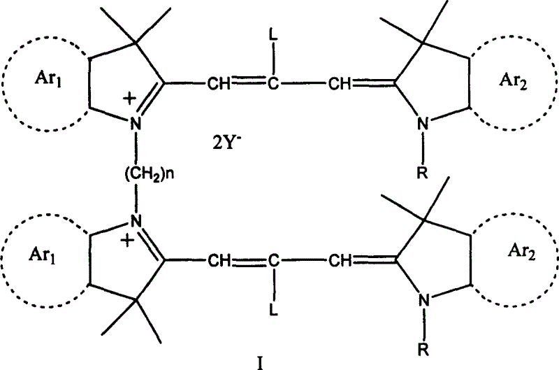 Dimer dye of sanjie-chuanjing in use for DVD-R atn high speed, and synthesis method