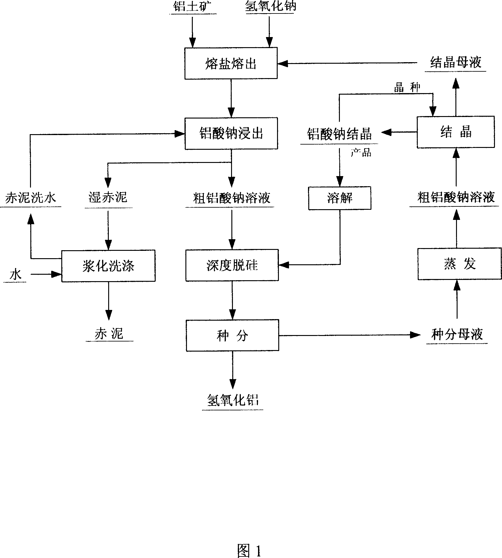 Technique for processing bauxite to produce hydroted alumina with sodium hydroxide molten salt growth method