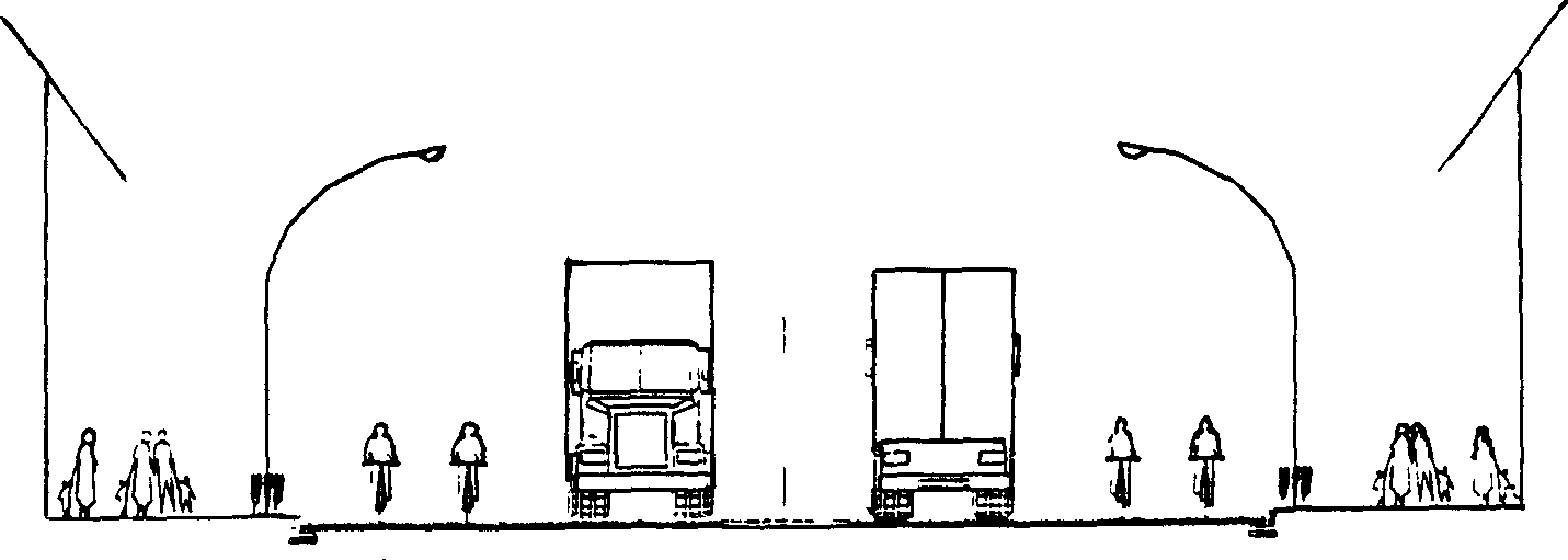 Road taking bicycle lane as low speed system