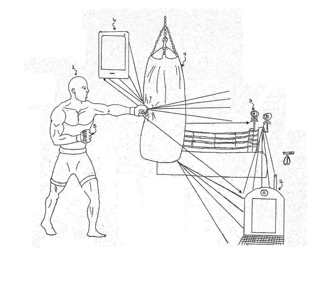 Motion interactive video recording for fighters in a mixed martial arts and boxing match