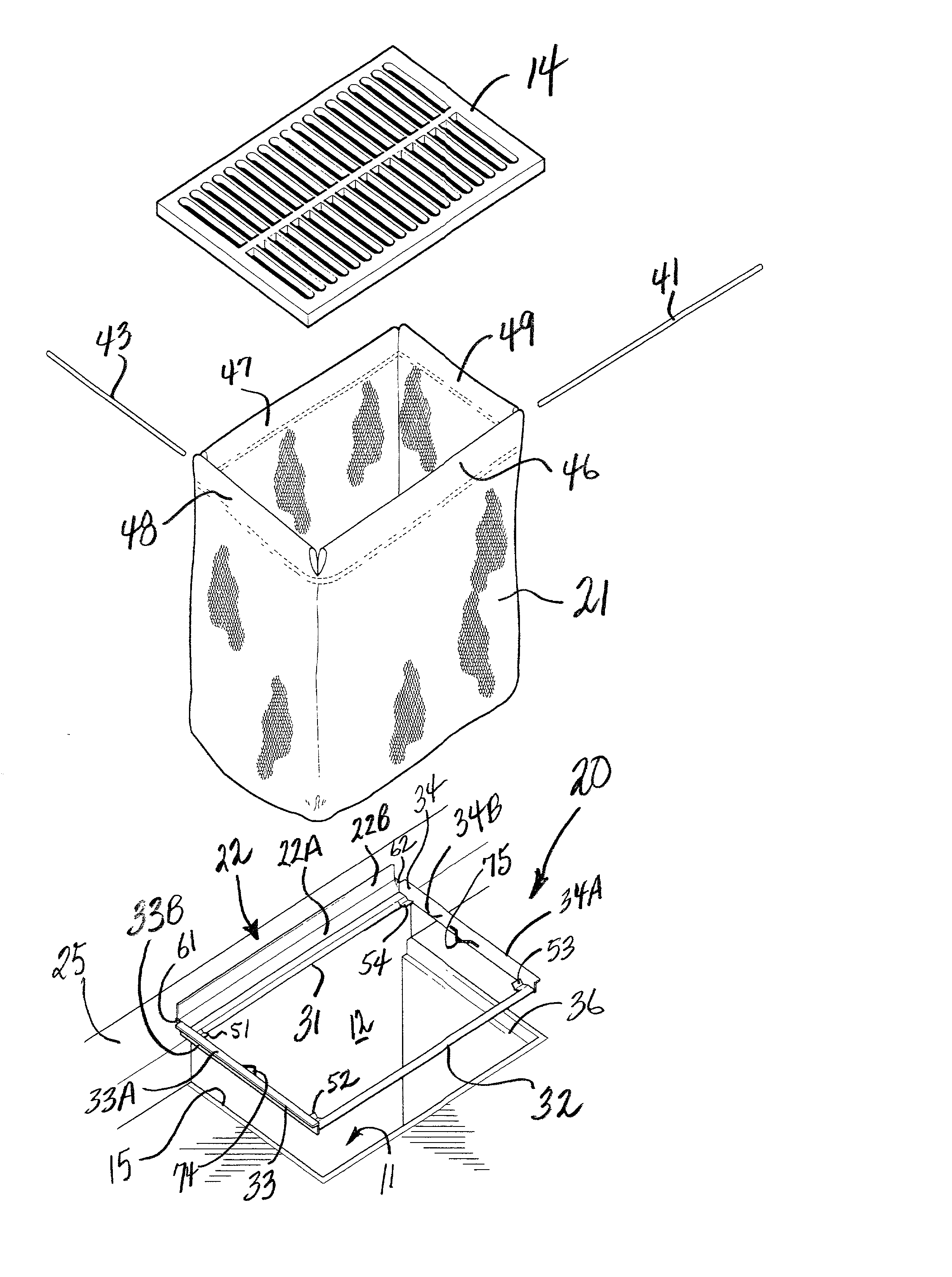 Filtration system for storm water catch basins