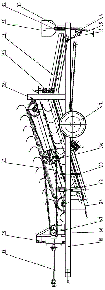 Traction-type subsoil fertilization and soil-rock separation machine