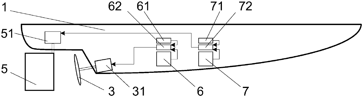 Unmanned boat rotational speed differential anti-rolling stability augmentation system and method