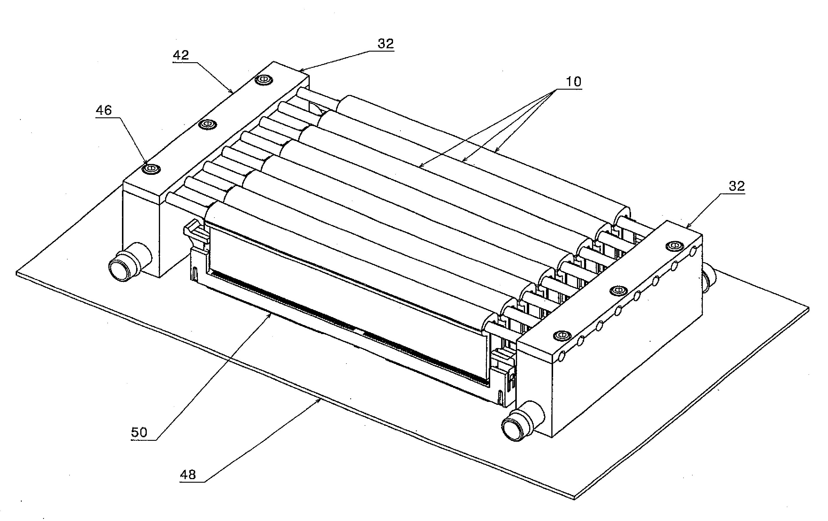 Method and apparatus of water cooling several parallel circuit cards each containing several chip packages