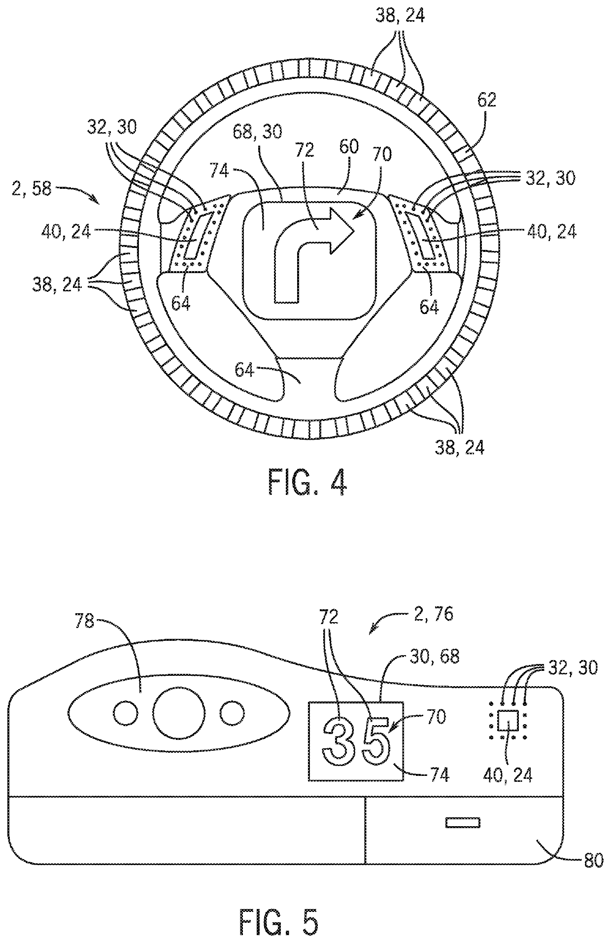 Haptic function leather component and method of making the same