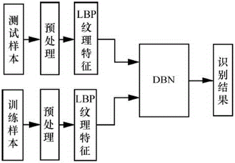 Method for identifying human face under non-restricted condition based on LBP and deep learning