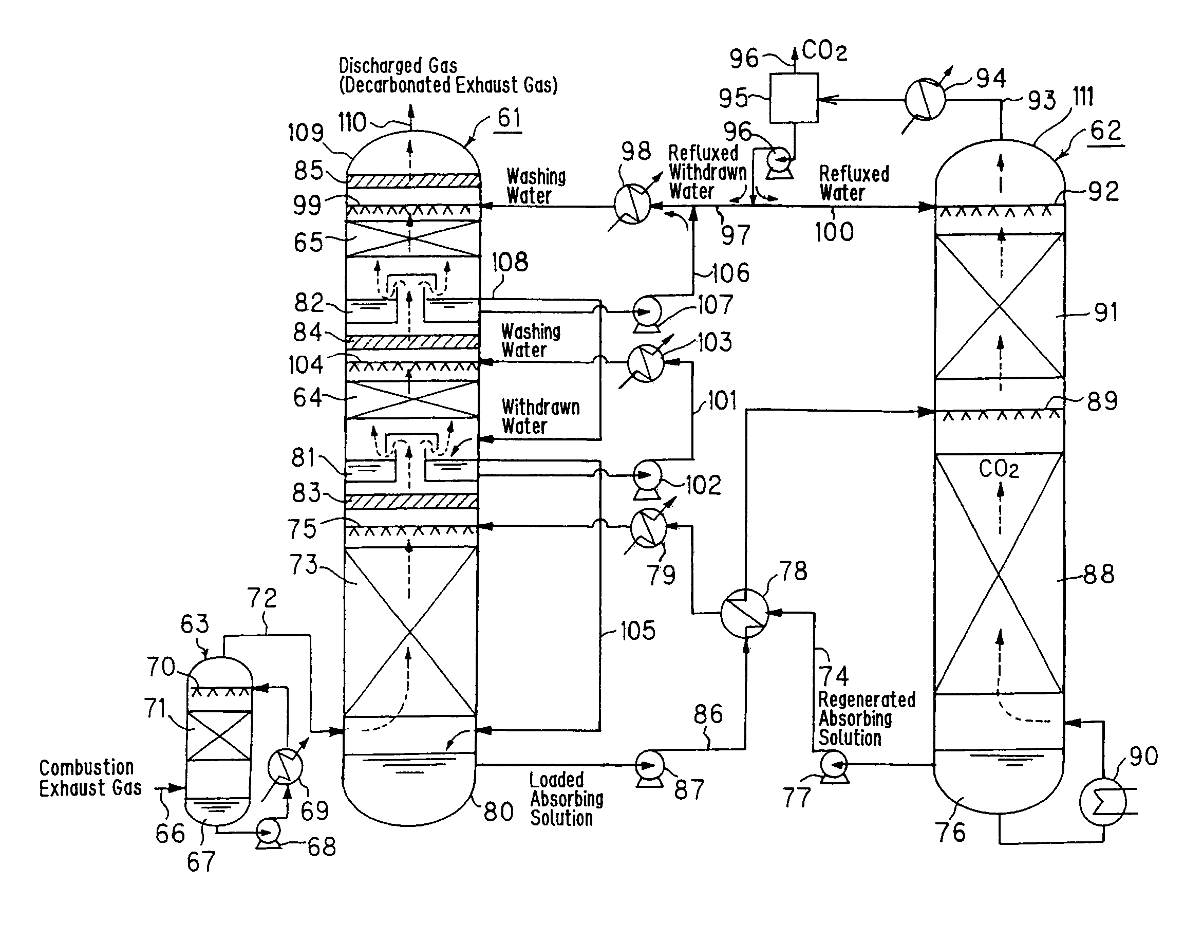 Amine recovery apparatus and decarbonation apparatus having same