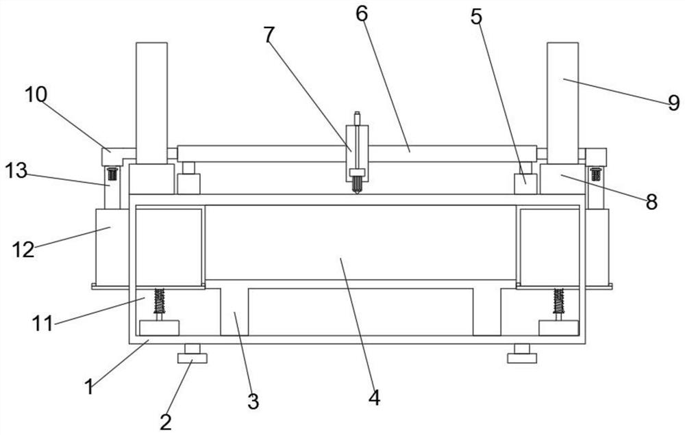 Carbon dioxide laser cutting machine rack with dust removal and noise reduction functions