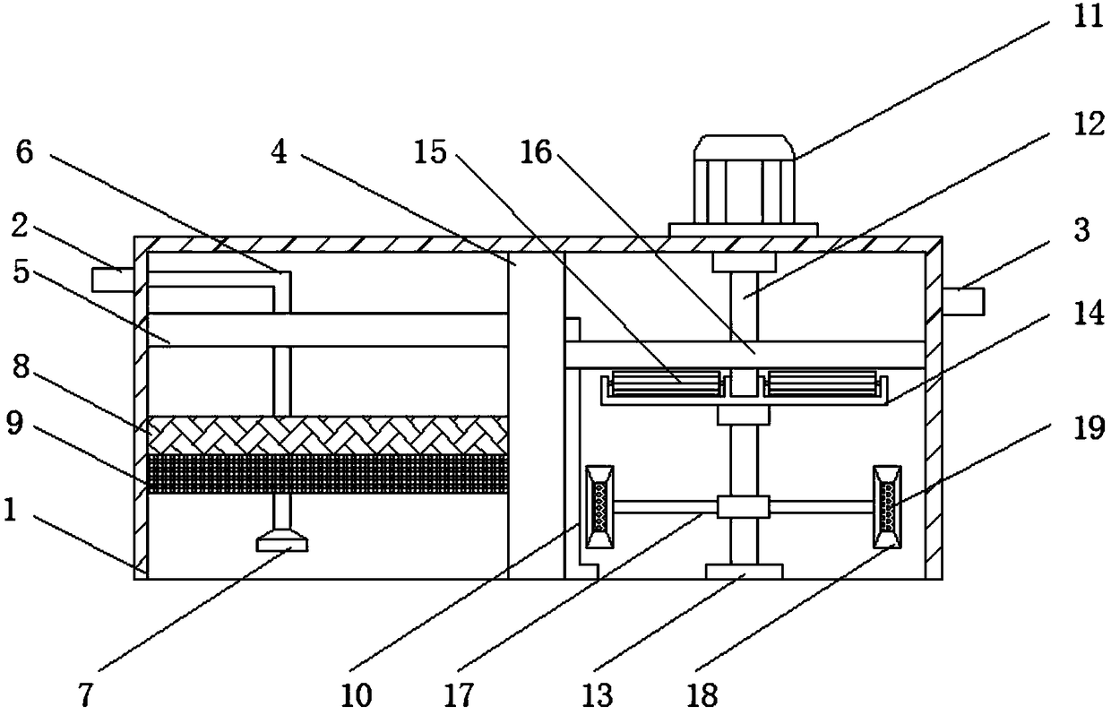 Liquid storage tank of elliptical disc dehydrator