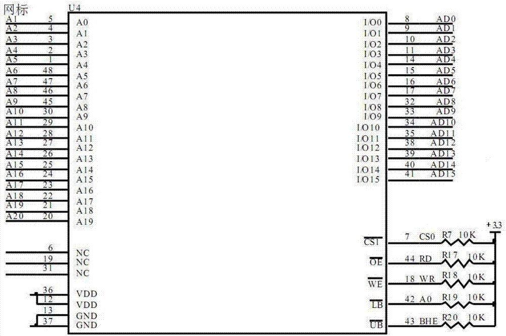 SRAM chip address pin line short-circuit detection method