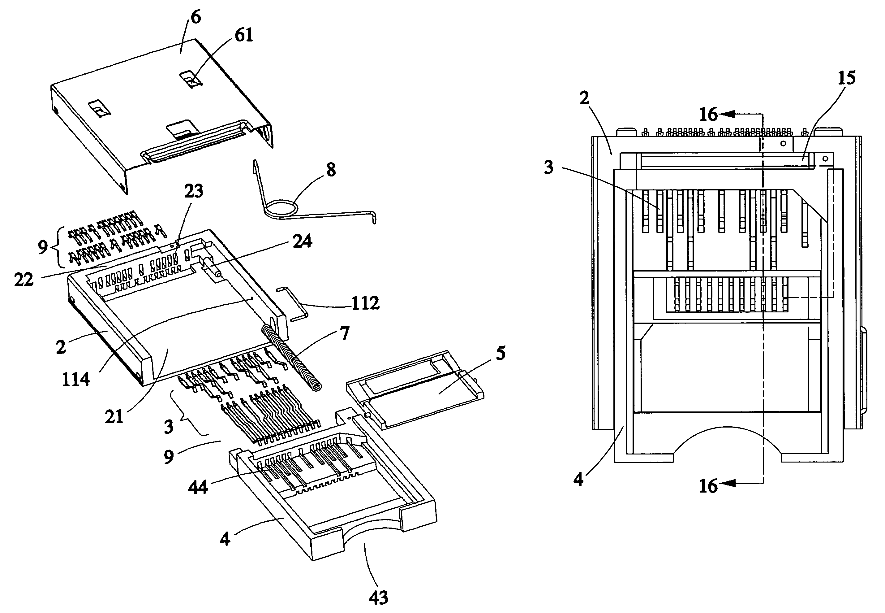 Drawer-type all-on-one card connector