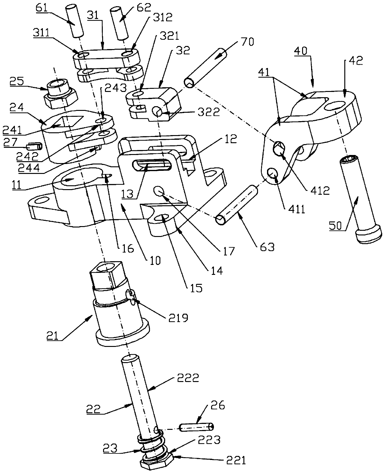 Rotary cap locking device