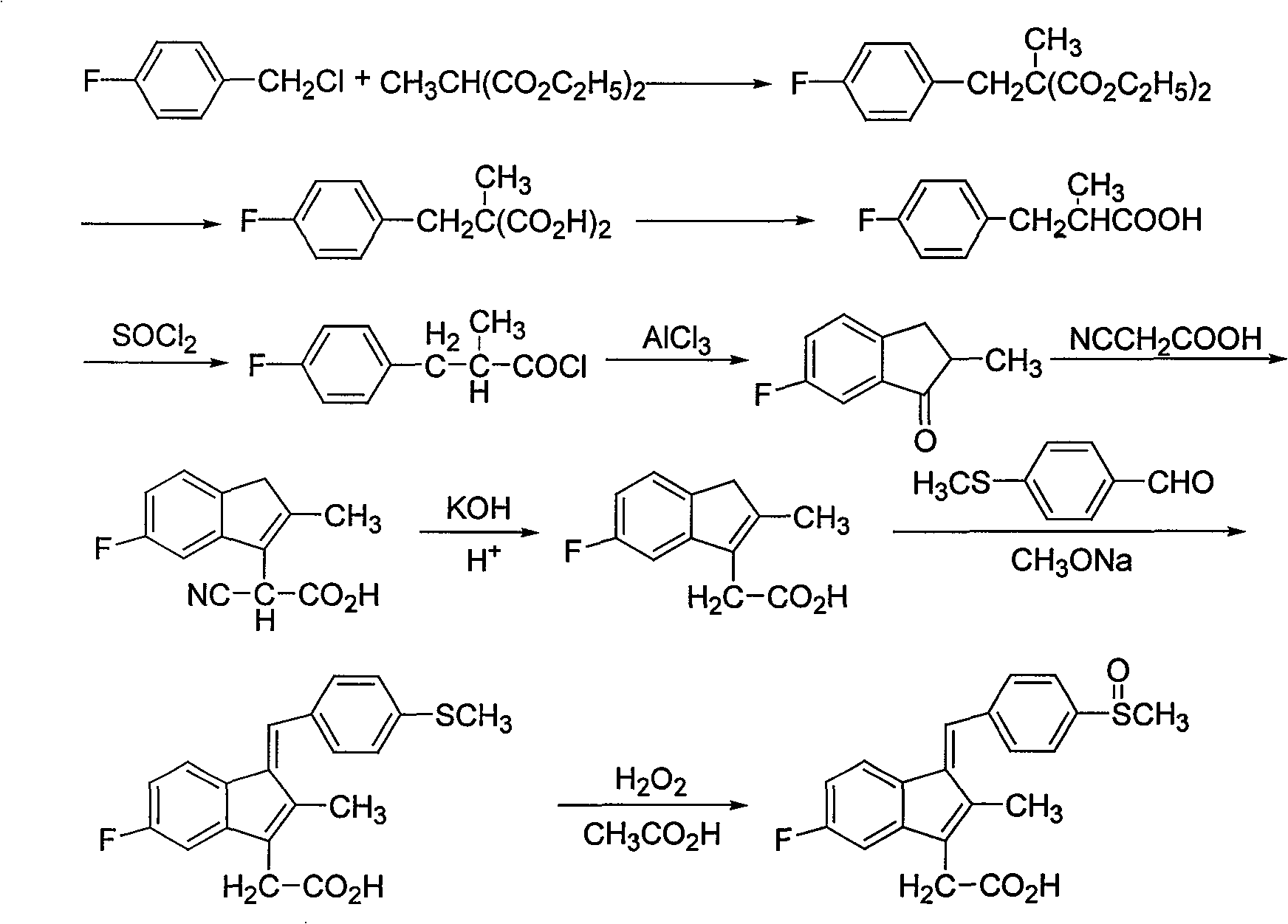 Process for preparing sulindac