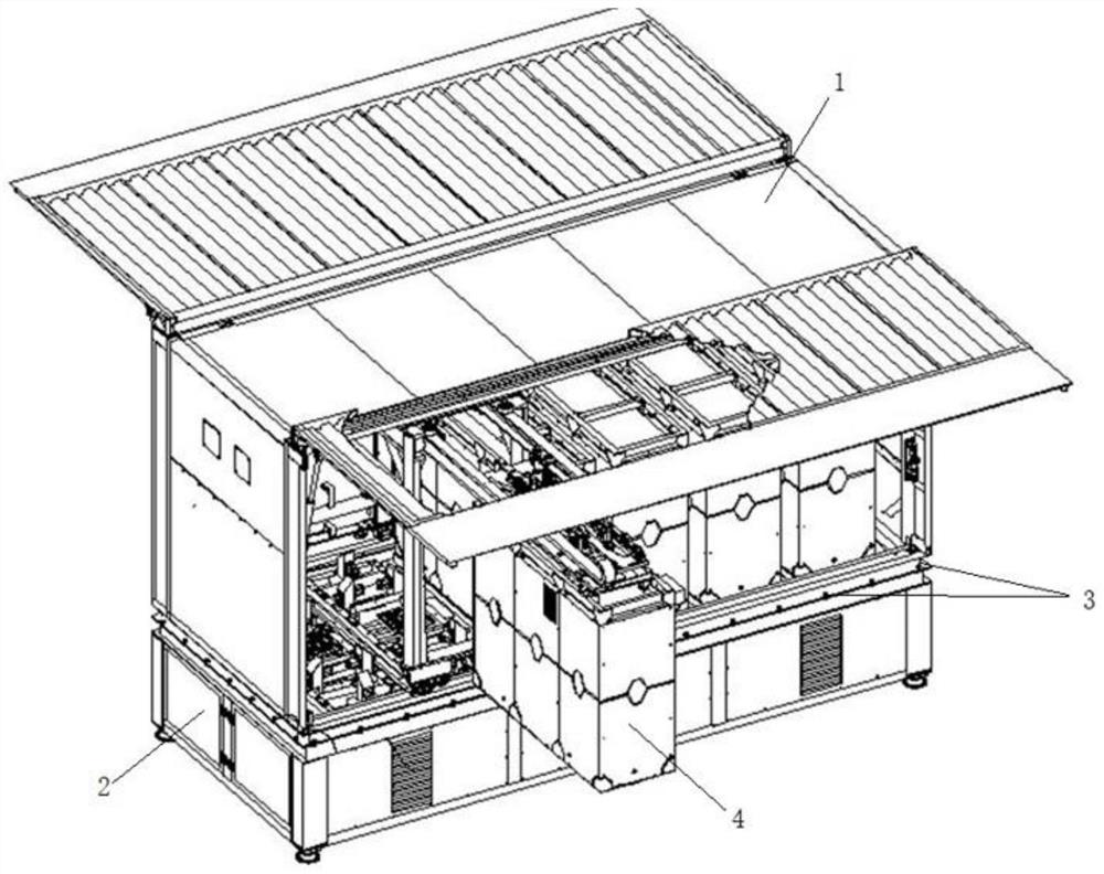 Container type battery replacing station and battery replacing method thereof