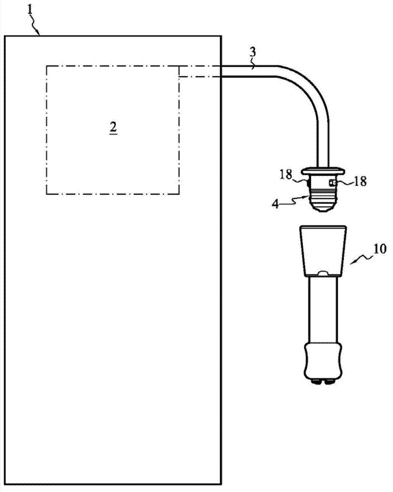 Removable device for reheating and emulsifying a liquid and machine provided with such a device