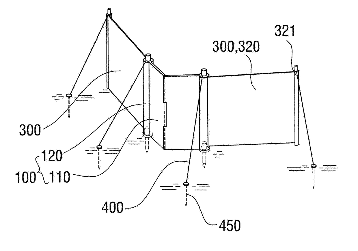 Outdoor wind-blocking assembly