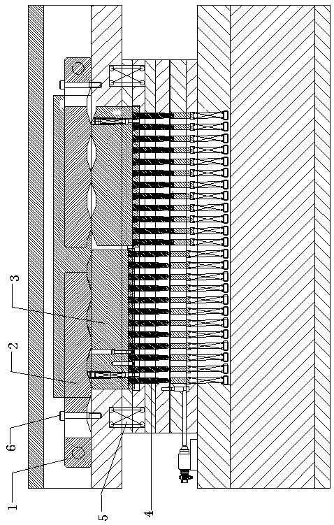 Continuous die for production of condenser side plate