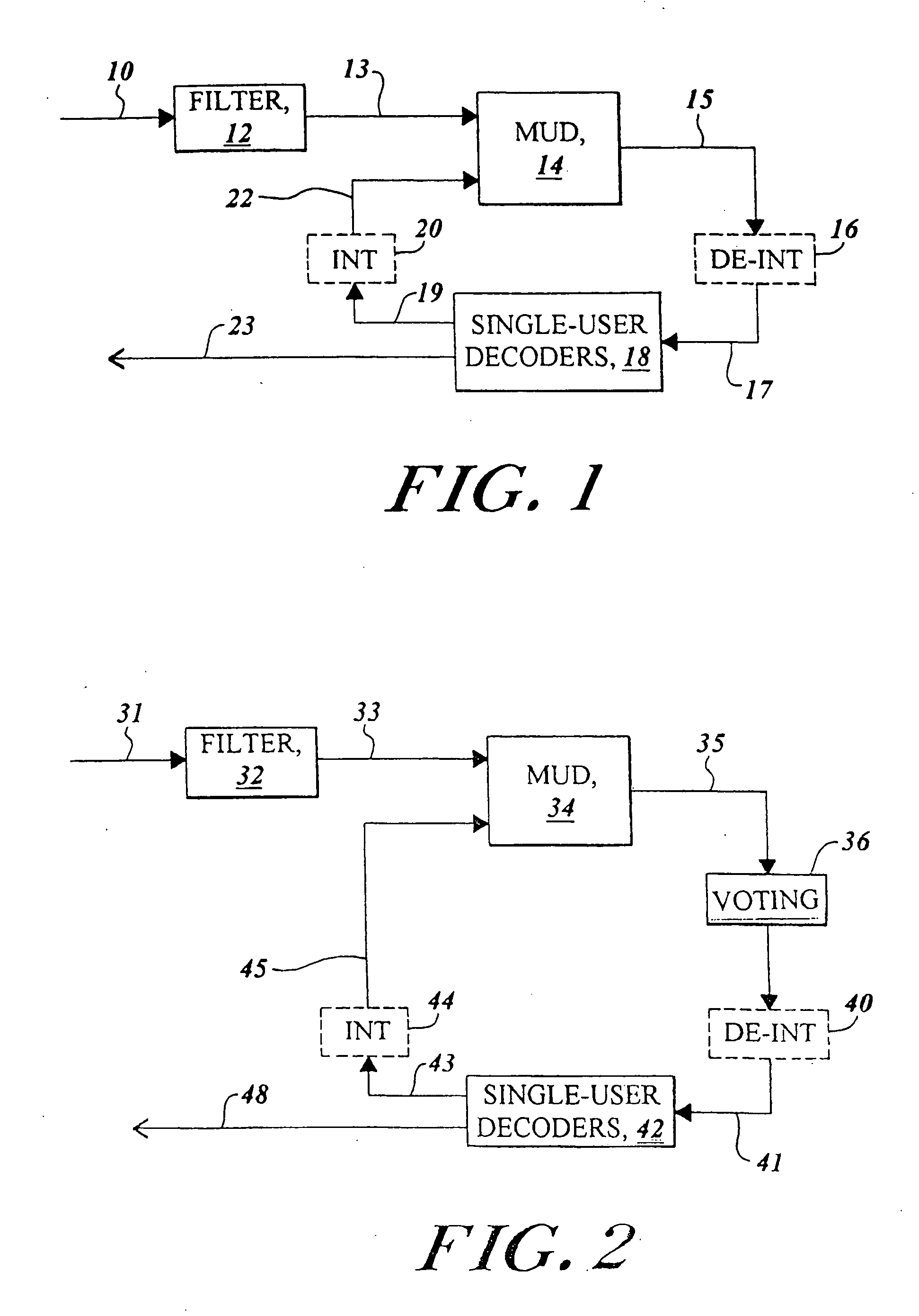 Voting system for improving the performance of single-user decoders within an iterative multi-user detection system