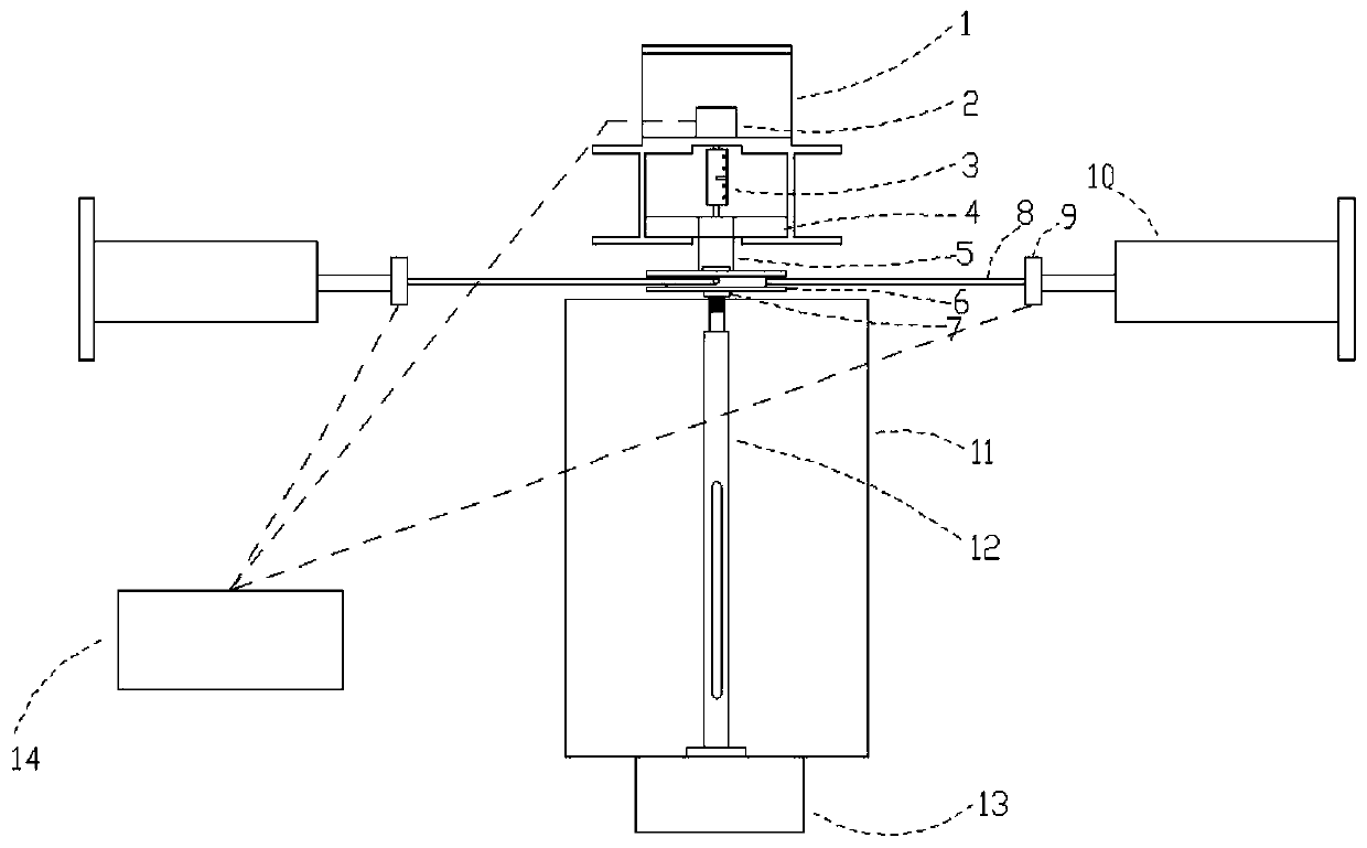 Irregular member bar rigidity intensity testing device under composite environment