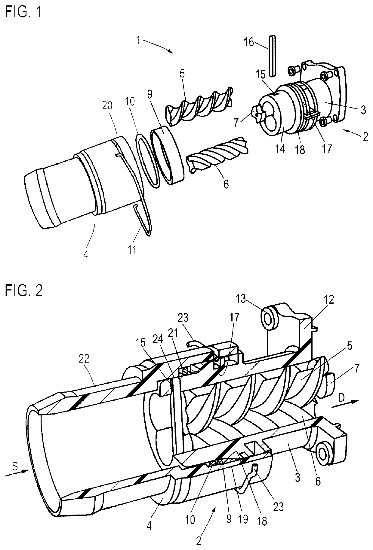 Screw spindle pump