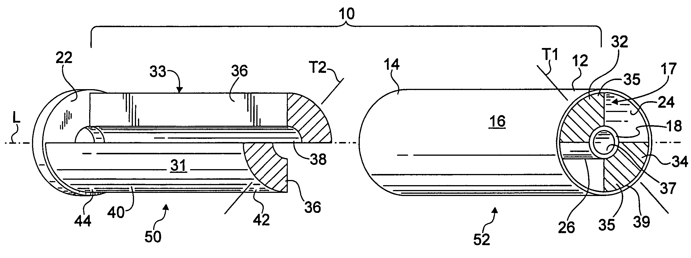 Composite bushing having dual damping capability