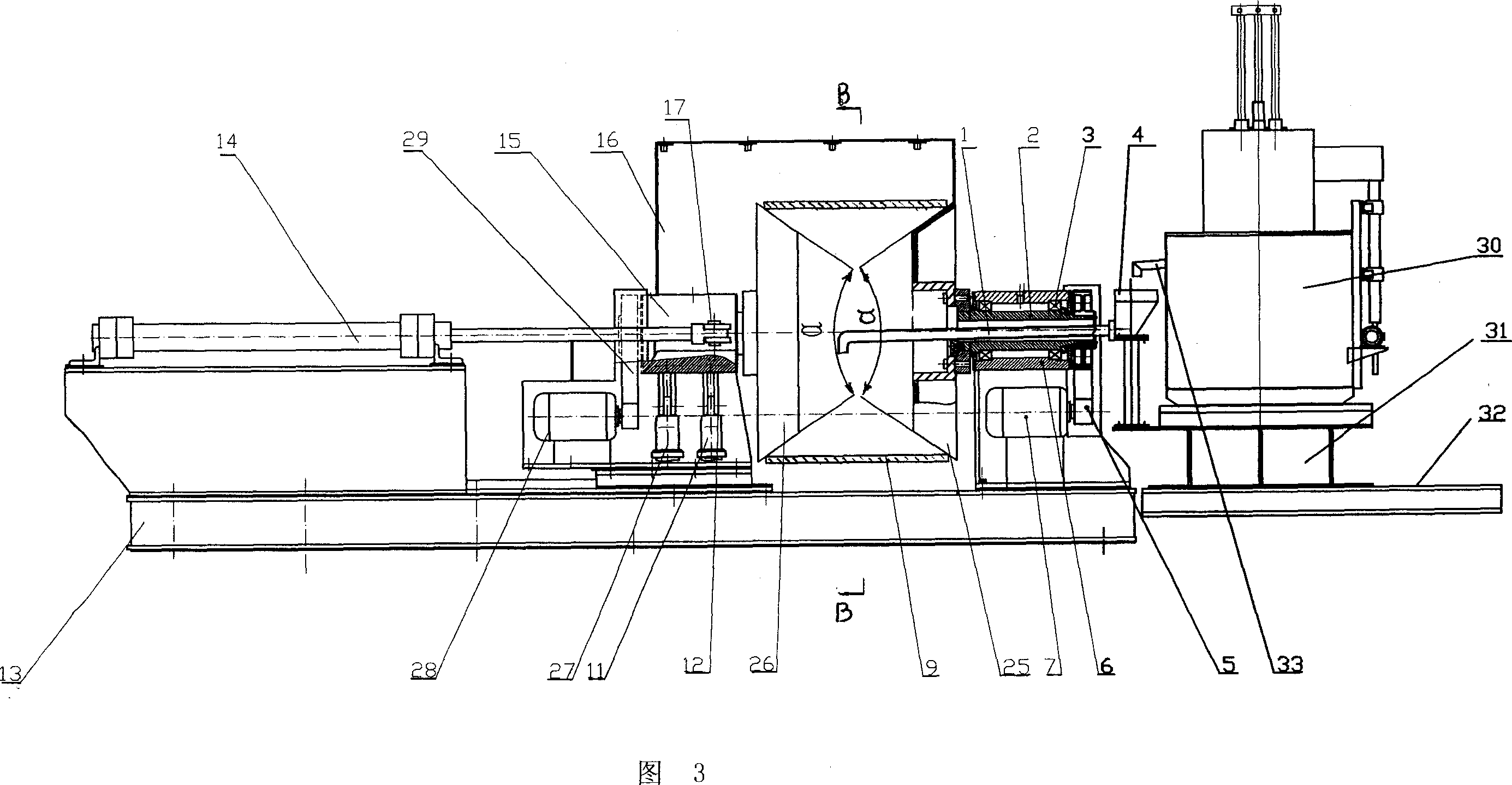 Centrifugal casting machine set