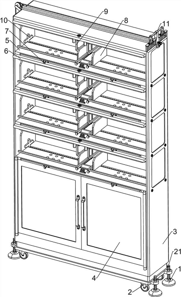 Library bookshelf with moisture-proof function